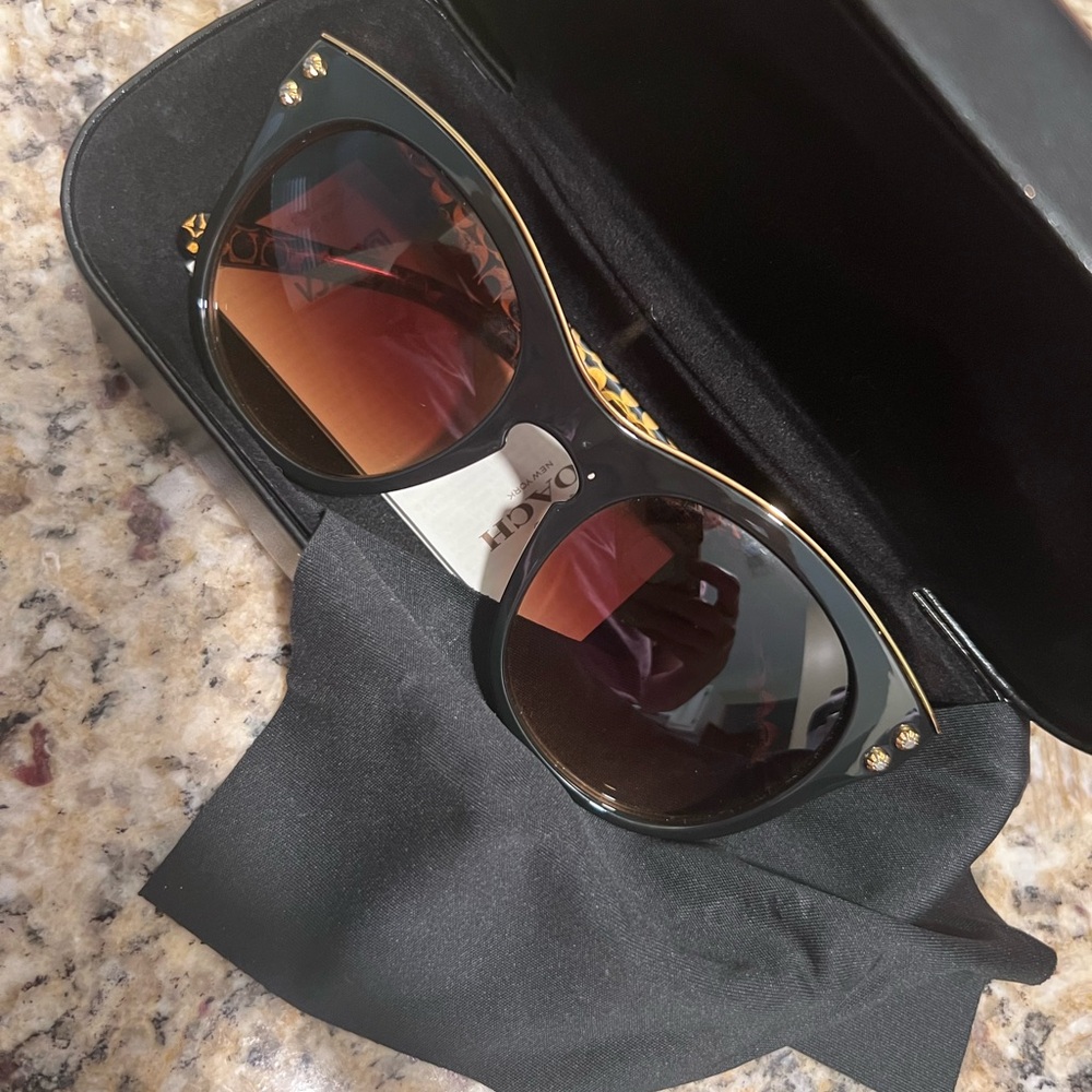 Coach Tortoise and Gold Sunglasses